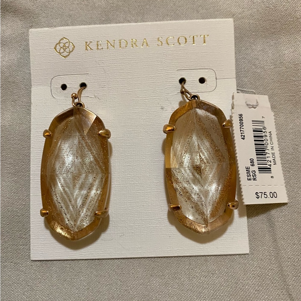 Kendra Scott NWT Kendra Scott Esme Rose Gold Dusted Glass